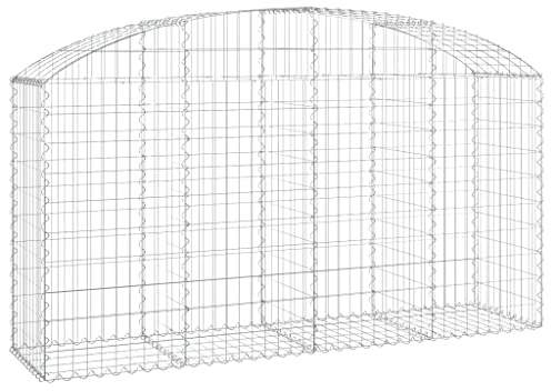 vidaXL Gabion bågformad 200x50x100/120 cm galvaniserat järn, gabionkorg, stenmur, gabionmur, gabionkorgar, stenmurar, gabionvägg