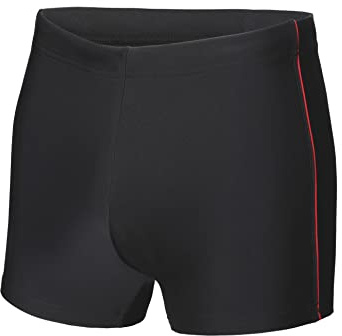 Ladeheid badbyxor herr snäva badshorts för strand och pool snabbtorkande simbyxor herr LA40-168, 173 svart/röd, 3XL