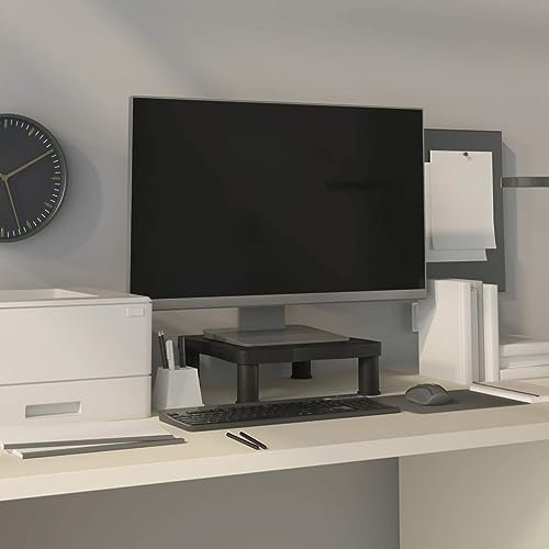 ZEYUAN Monitorständer, Monitor Erhöhung, Schreibtischaufsatz, Monitor Erhöhung Schreibtisch, Bildschirm Erhöhung, Schreibtisch Regalaufsatz, Schwarz 33,5x34x10,5 cm