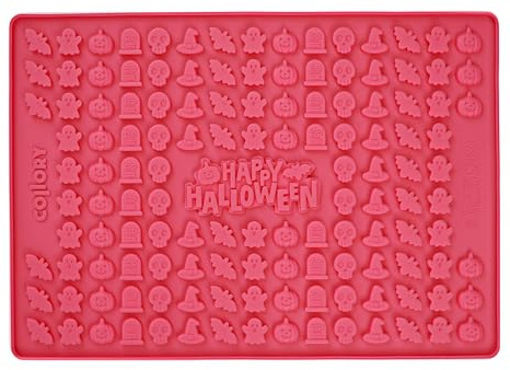 Collory Backmatte Hundekekse, Leckerlis in MINI HALLOWEEN MOTIVE (ca. 2cm), Silikon Backform, Hitzebeständig, Lebensmittelecht & Bpa-frei
