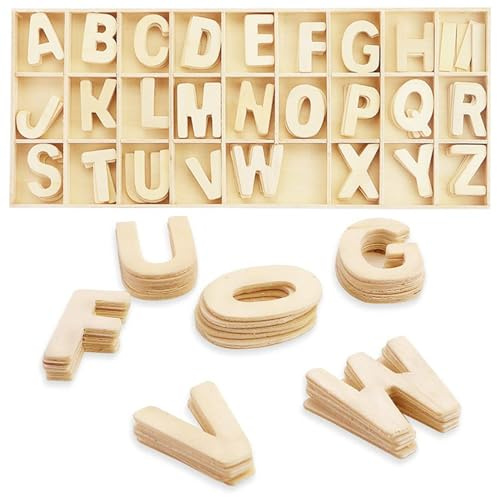 130 Stück Holzbuchstaben 3cm,Holzbuchstaben Klein,Holz Buchstaben | Holzbuchstaben Basteln,Buchstaben Holz,Buchstaben,Großbuchstaben A-Z,für DIY,Kunsthandwerk,Deko,Party