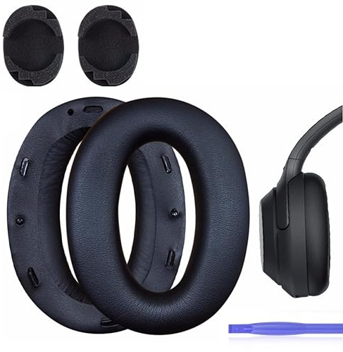 WH-1000XM2 Ear Cushions Replacement Noise Isolation Ear Pads Compatible with Sony WH1000XM2 & Sony MDR-1000X Over-Ear Headphones- Added Thickness & Plastic Stick(Black)