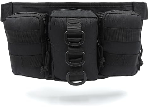 TacFirst Bauchtasche DREI Fächer Triple B480 Molle Hüfttasche Angeln, Damen Herren Zimmermann Schrauben Tasche Werkzeughalter schwarz (Schwarz)