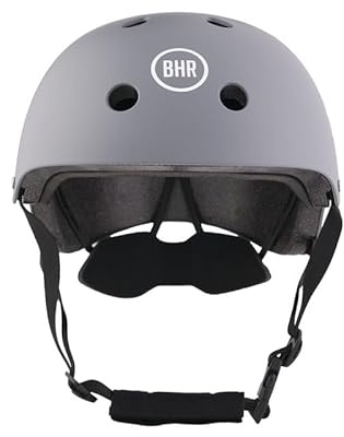 BHR 837 URBAN Casco per Monopattino, Scooter Elettrici e Città - Omologato CE per Ragazzi e Adulti - Per Bicicletta, MTB, BMX, Skateboard, Pattinaggio - Grigio Opaco, L