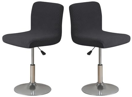 Barhocker-Bezug mit dehnbarer Rückenlehne, 2/4/6 Stück, abnehmbarer Barstuhlbezug, drehbar, für Esszimmerstühle, hoch, Schwarz, 2 Stück