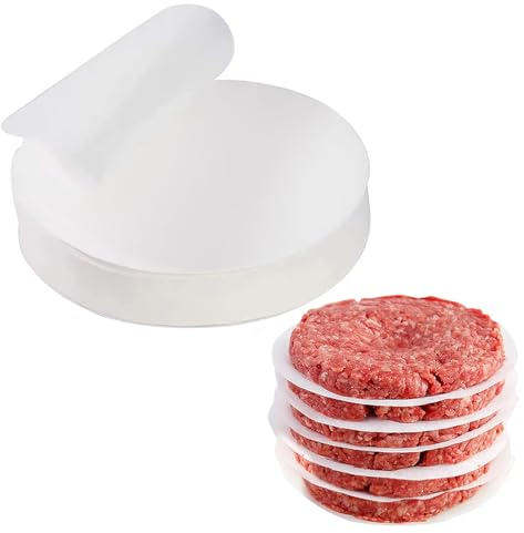 Richstory 500Pcs papiers Burger Steak Haché, papiers antiadhésifs pour Presse à Hamburger 11cm Rund Pergament Papier pour Pain de Viande pâtisseries