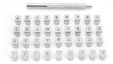 Metall-Stanzset, 36-teilig, Lederhandwerk, Metall-Buchstaben- und Zahlenstempel, Stanzset, 13 Mm, 26 Buchstaben, Alphabet und 10 Zahlen, Bedrucktes Metall, Leder-Stanzwerkzeuge
