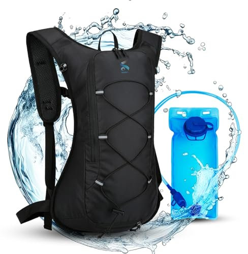 Hydration Vest With 2L Water Bottle - Micro-Splash Resistant Surface for Outdoor Running, Adjustable Waistband, Bag for Men & Women, Designed for Runners, Hikers, Cyclists