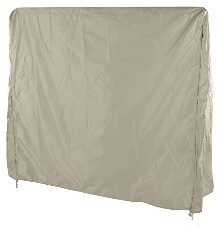 MOTUZP Tischtennistisch-Abdeckung, Robust, Wasserabweisend, Faltbar, 190 Silberbeschichtete Beschichtung, für Drinnen und Draußen, Beige, 155 X 75 X 144 cm