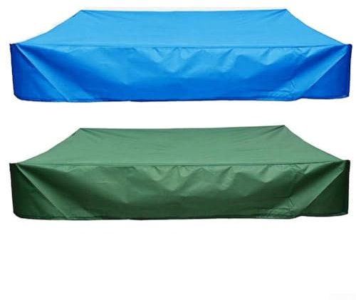Sandkastenabdeckung, faltbar, wasserdicht, staubdicht, quadratisch, Poolabdeckung mit Kordelzug für Sandkasten, Spielzeug und Möbel, Sandkastenabdeckung (Blau, 180 x 180 x 20 cm)