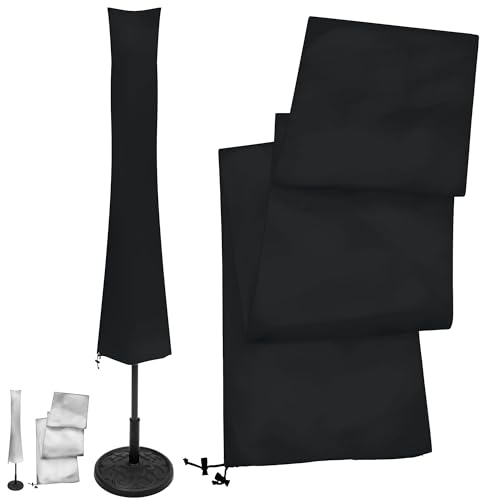 KHP Professional Premium Schutzhülle für Sonnenschirm aus extra stabilem Stoff in 5 Längen | Extrem reißfeste & wetterfeste Schirm-Hülle mit langem Reißverschluss & Kordelzug | UV-beständige Abdeckung