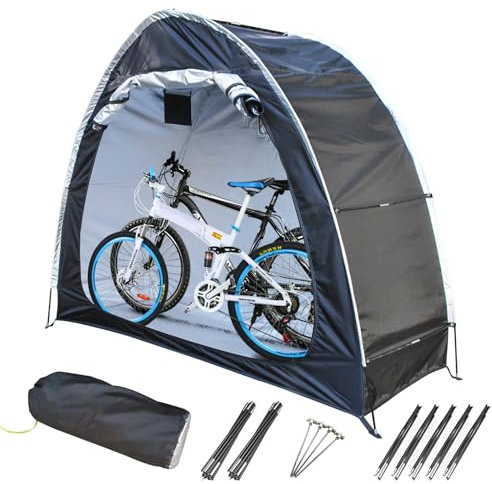 Tente de vélo d'extérieur, housse de vélo pour 2 tentes de vélo, rangement extérieur, imperméable, Oxford 210d, housse latérale anti-poussière pour camping, randonnée, tondeuse à gazon, jardin, sac