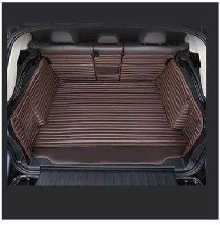 DZSCHUNLUSM Tapis de Coffre pour Haval H9 2015-2020 7 Sièges Tapis Coffre Voiture en Cuir Accessoires Doublure Coffre Coffre Intérieur Tapis Coffre Voiture(Café)