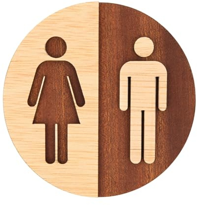 Becral 841 Panneau de porte de toilette minimaliste unisexe en bois naturel 12 cm