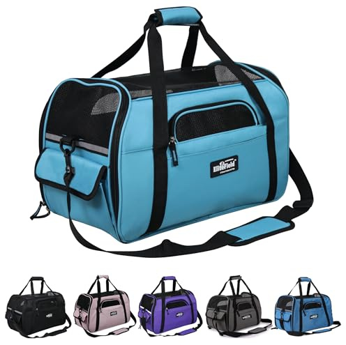 EliteField Transporttasche für Haustiere mit weichen Seiten, Fluggesellschaften zugelassen, mehrere Größen und Farben erhältlich (mittelgroß: 43,2 cm L x 22,9 cm B x 30,5 cm H, Himmelblau)