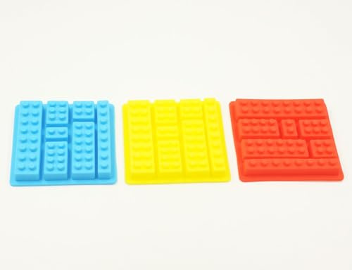 Selecto Bake Building Bricks Silicone Ice Cube Trays, Chocolate Mould, Candy Mould for Cake Cupcake Decorations of Kids’ Party, Non-Stick Blocks Fondant Molds (Multicolour)