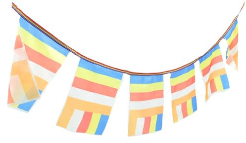 VANZACK Drapeau De Prière Bouddhiste Suspendu Décoration De Bannière Pour Temple Bannière De Prière Cinq Couleurs Pour Intérieur Et Extérieur