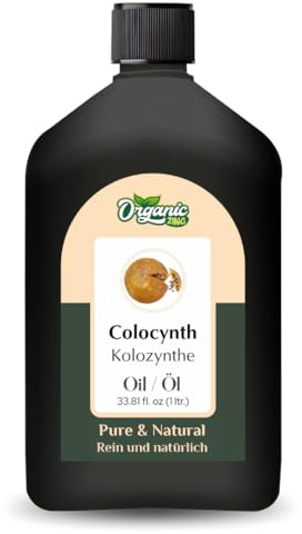 Bio-Zing-Colocynth-Öl (Citrullus colocynthis) | Reines und natürliches ätherisches Öl für Haut- und Haarpflege – 1000 ml/33,8 fl oz