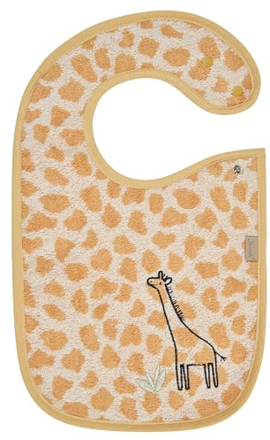 Sterntaler Lätzchen Giraffe Kaya – saugfähiges Jaquard Frottee (Baumwolle) mit süßer Stickerei – wasserundurchlässige Einlage & Druckknopfverschluss auf der Schulter - Geschenk, ab Geburt, sandfarben