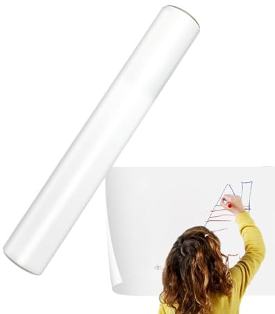 Rouleau De Papier Peint Effaçant À Sec - Film De Dessin En Bâton, Panneau De Mémo Flexible, Papier De Note Réutilisable | Zone D'écriture De Craie Mate Finition, Facile À Séche