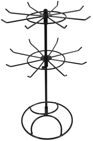 Ciieeo Rotating Jewelry Organizer Stand 2-Tier Display Rack for Necklaces Bracelets Keychains Lipsticks 12.20X8.27X8.27In Holder Suitable for Home Retail Night Market Use
