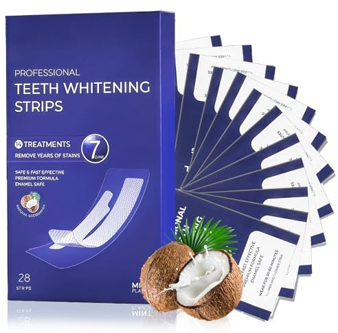 28 Pezzi Strisce Sbiancanti Denti, Teeth Whitening Strips, Strisce Sbiancanti Per Denti Decolorati del Caffè e Tè, Efficace Rimozione Delle Macchie, Rapido Sbiancamento dei Denti, Violetta
