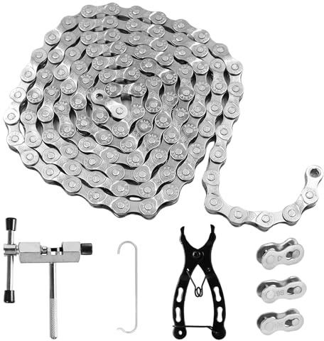 BEELUKY Fahrrad Kette Fahrradkette Nabenschaltung 6/7/8/ Fach Fahrradkette Werkzeug 1/2 x 3/32 Inch 116 Glieder Fahrradketten für Rennrad Mountainbike Sportbike