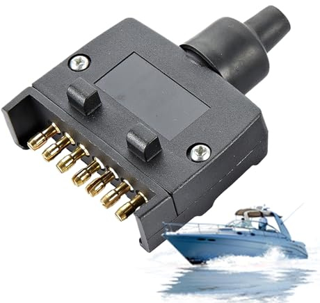 Adaptador de enchufe para remolque, conector plano de 13 pines para vehículos, conector compacto con conexión segura y diseño que ahorra espacio, para camping, aventuras al aire libre, piezas de
