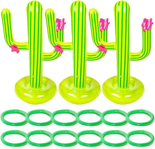 Gatuida 3ensembles Anneau Cactus Gonflable Jeu de Plage Jouets Cactus Flottants pour Piscine Plage