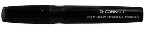 Q-Connect Marqueur permanent/imperméable/séchage rapide - résistant aux taches/Pointe ronde 2-3 mm/pour carton, plastique, bois, métal, verre, pierre, toile/Couleur: Noir