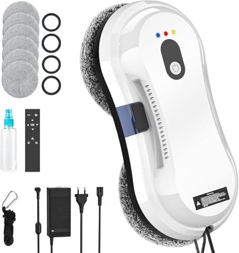 Oamger Fensterputzroboter 5600Pa, Fensterputzroboter mit Sprühfunktion, Fensterreiniger Roboter mit Fernbedienung, 3 Reinigungswege, Intelligente Navigation und Kantenerkennungssystem