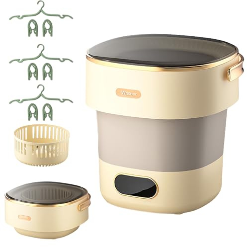 Mini lavatrice da 15 l, lavatrice portatile con centrifuga, 2,5 kg, pieghevole, da viaggio, per vestiti del bambino, biancheria intima, campeggio, carico dall'alto, piccola lavatrice per campeggio