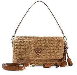 GUESS Schultertasche Umhängetasche Ofelia Flap Shoulder Bag Natural/Cognac hellbraun