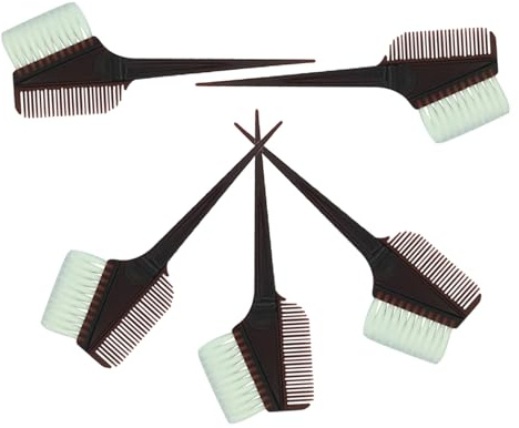 5pcs Hair Dye Comb Brush Kit Plastic Black Hairdressing Tools