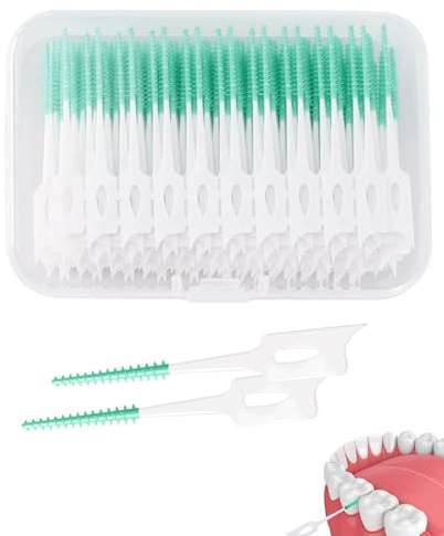 IPNSDON 100 Pezzi Scovolini dentali, Scovolino Interdentale Silicone Scovolino Denti Spazzolini Interdentali con Scatola per l'Igiene Dentale Mantenimento Della Salute Orale