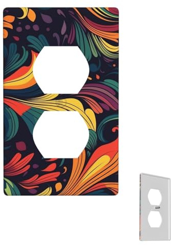 Placa de pared para enchufes dobles, tapas para interruptores de una sola palanca, tapas para interruptores de luz con hermosos diseños, placa frontal eléctrica decorativa para interruptores de luz pa