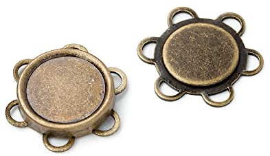 Prym magnetisch Aufnäher Button, Metall, antik Messing, 9,3 x 5,7 x 0,7 cm, Antique Brass