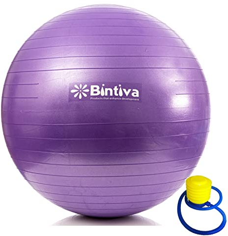 bintiva Anti-Burst Fitness Gymnastikball Stabilität, Yoga-Ball, Geburt, Gymnastikball, violett, 85 cm
