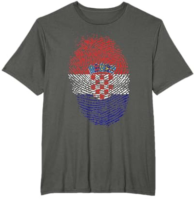 Kroatien Flagge Geschenk Fingerabdruck T-Shirt