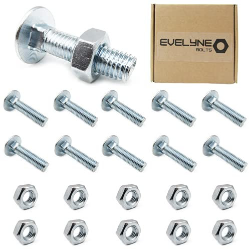 M10 (10mm x 40mm) Cup Square Carriage/Coach Bolt & Nut Set - Steel (Pack of 10)