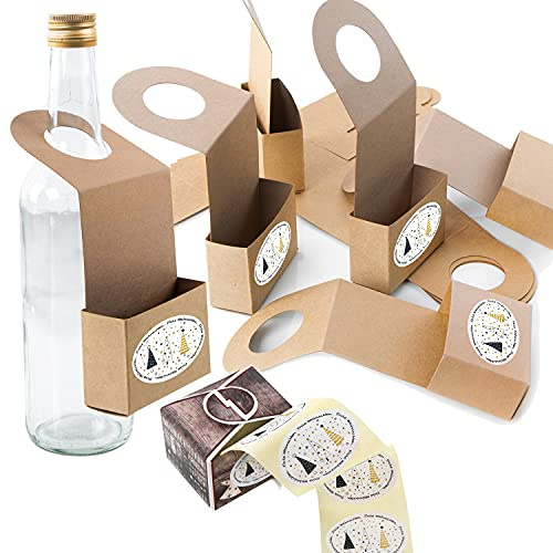 Logbuch-Verlag 10 weihnachtliche Flaschenanhänger zum Befüllen mit Sticker Frohe Weihnachten - Deko für Weinflaschen