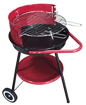 LCRACK BBQ-Grill, Vermenschlichen tragbar Einstellbar Multifunktions Grill Draussen Runden Stark Holzkohle Grillfeuer (Farbe : Rot)