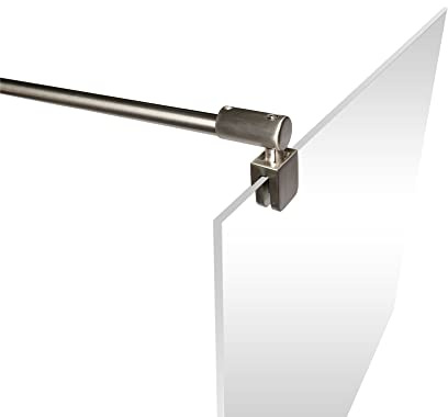 Schulte Stabilisator für 5-8 mm Glas, 122 cm kürzbar und winkelbar, Edelstahloptik, Haltestange für Glas/Wand Stabilisation, Wandhalterung für Duschwand
