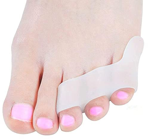 jinlanshop 4 Stücke Zehenspreizer Silikon Zehen Separator & Protektor für Kleiner Zehen Universalgröße - Zehentrenner Weiß für Verhinderung Reiben Überlappend, Einheitsgröße