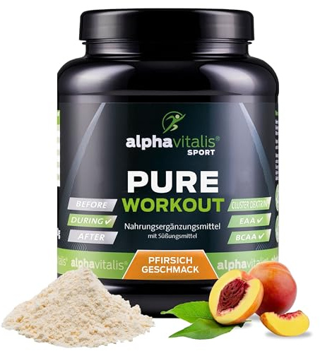 Intra Workout Shake Pfirsich – 800 g Cluster Dextrin, EAA & Elektrolyte | Hochverzweigtes zyklisches Maltodextrin mit freien essentiellen Aminosäuren und Mineralien für Sportler
