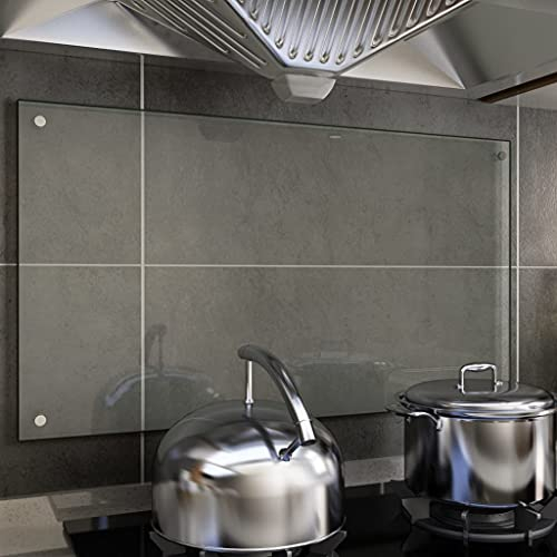 Mogou Kitchen Backsplash，Kitchen Glass Splashback Toughened & Heat Resistant, Backsplash For Kitchen Cooker, Glass Hob Splashback Transparent 90x50 cm Tempered Glass