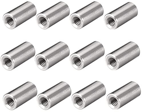 20 Stück M5 runde Verbindungsmuttern, weibliche Gewindeschaft für runde Kupplungsmuttern aus Edelstahl, 8 x 20 mm
