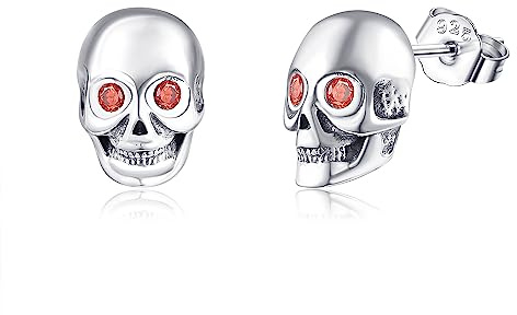 URONE Totenkopf Ohrringe Damen Silber 925 Totenkopf Ohrstecker Totenkopf Schmuck Pirat Totenkopf Geschenke für Damen Frauen