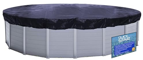 Quick Star Bâche Solaire Ovale pour Piscine 700 x 440 cm, pour piscines 625 x 360 cm, Couverture de Piscine d Hiver, 200 g/m³, Noire