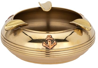 NKlaus Cendrier nautique laiton antique 8x3cm Cendrier de table compact Maritim 15000